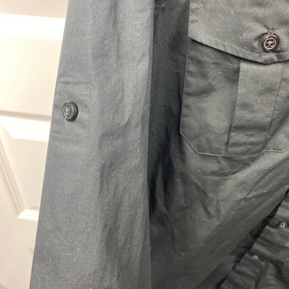 Express Mens MK2 Shirt Modern Fit Size M 15-15.5 Black Button Up Roll Tab - Picture 4 of 8